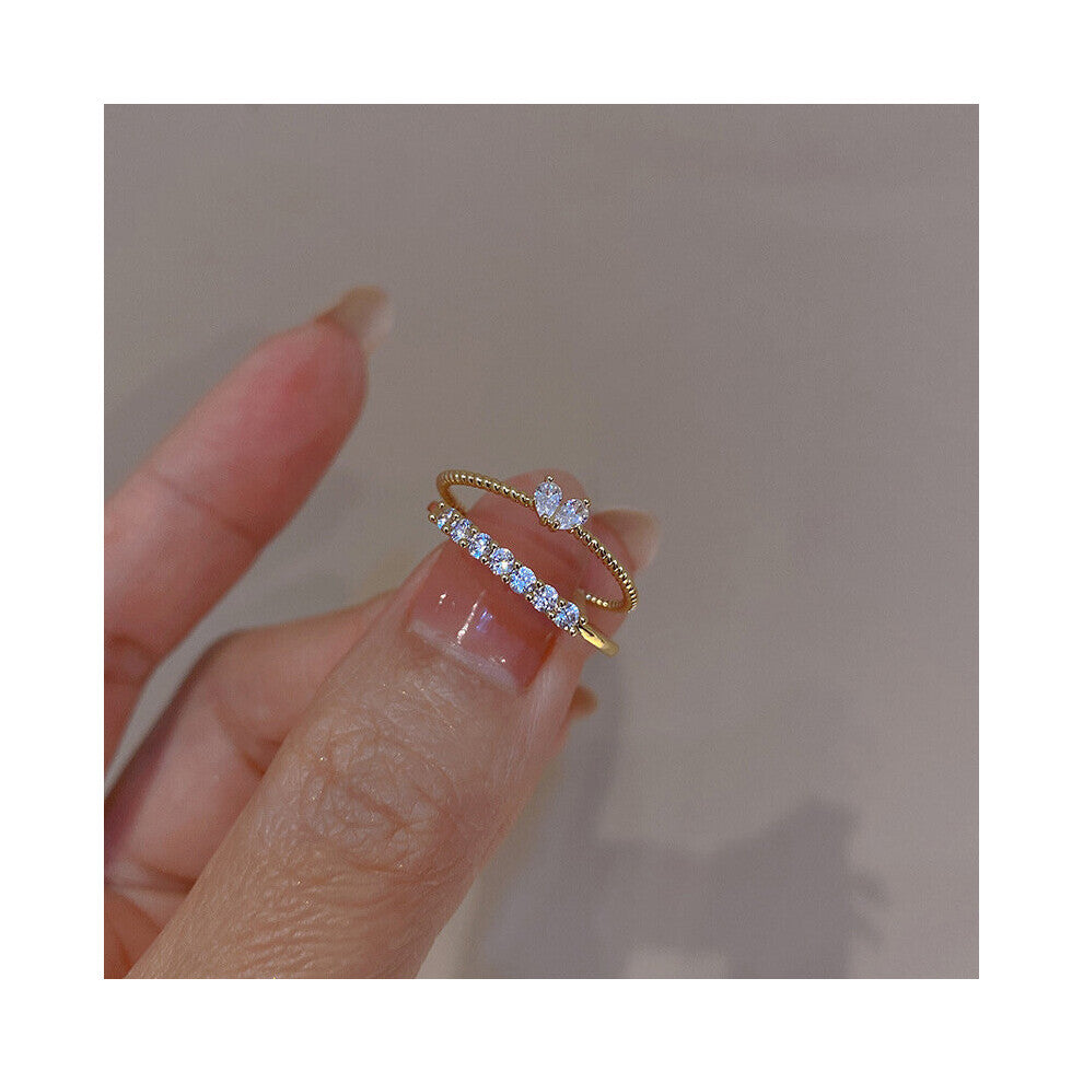 Weave Crystal Heart Shaped Wedding band Rings For Women Engagement Female Party Ring Gift Jewerly