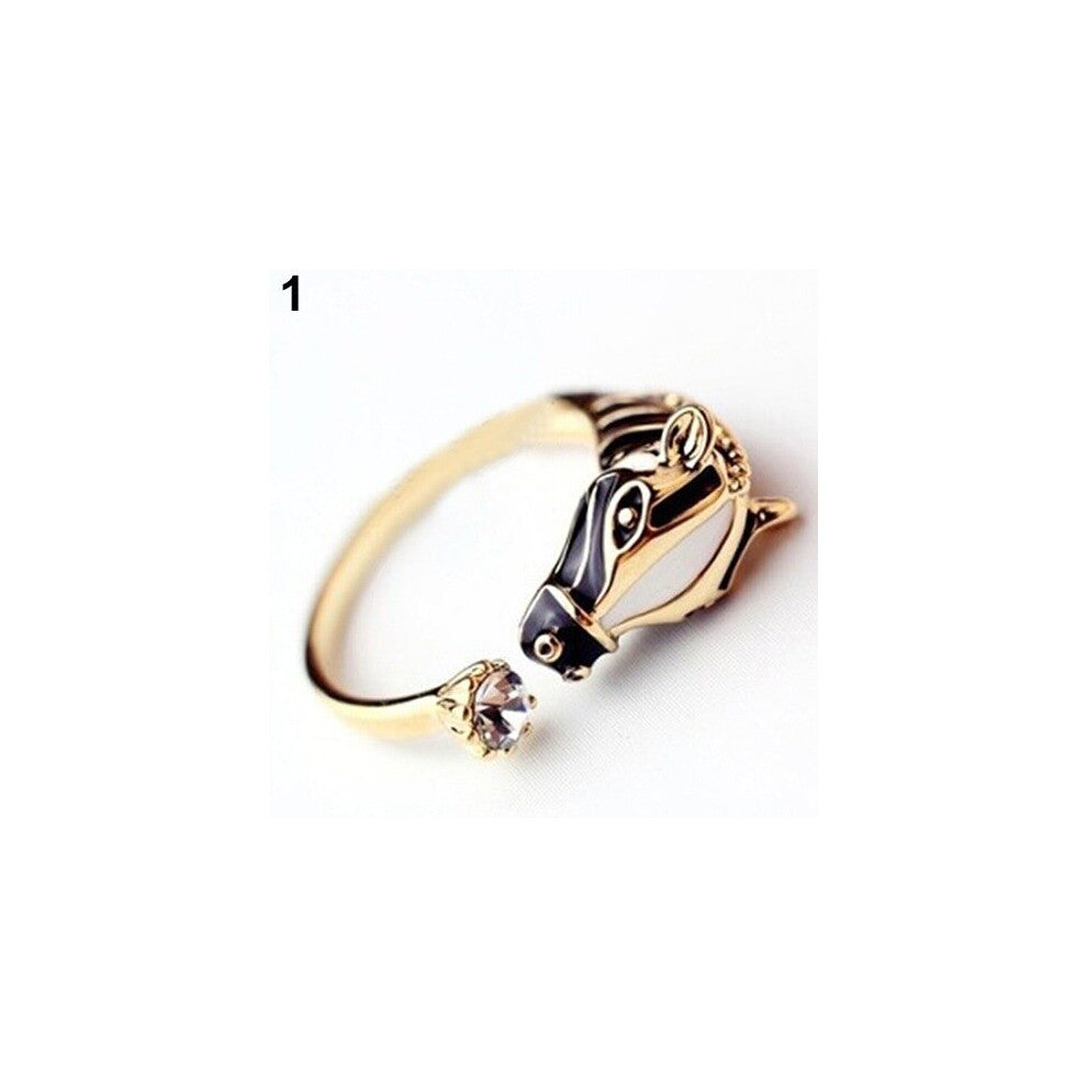 Female Horse Open Ring Wedding Animal Rings Promise Adjustable Engagement Rings For Women