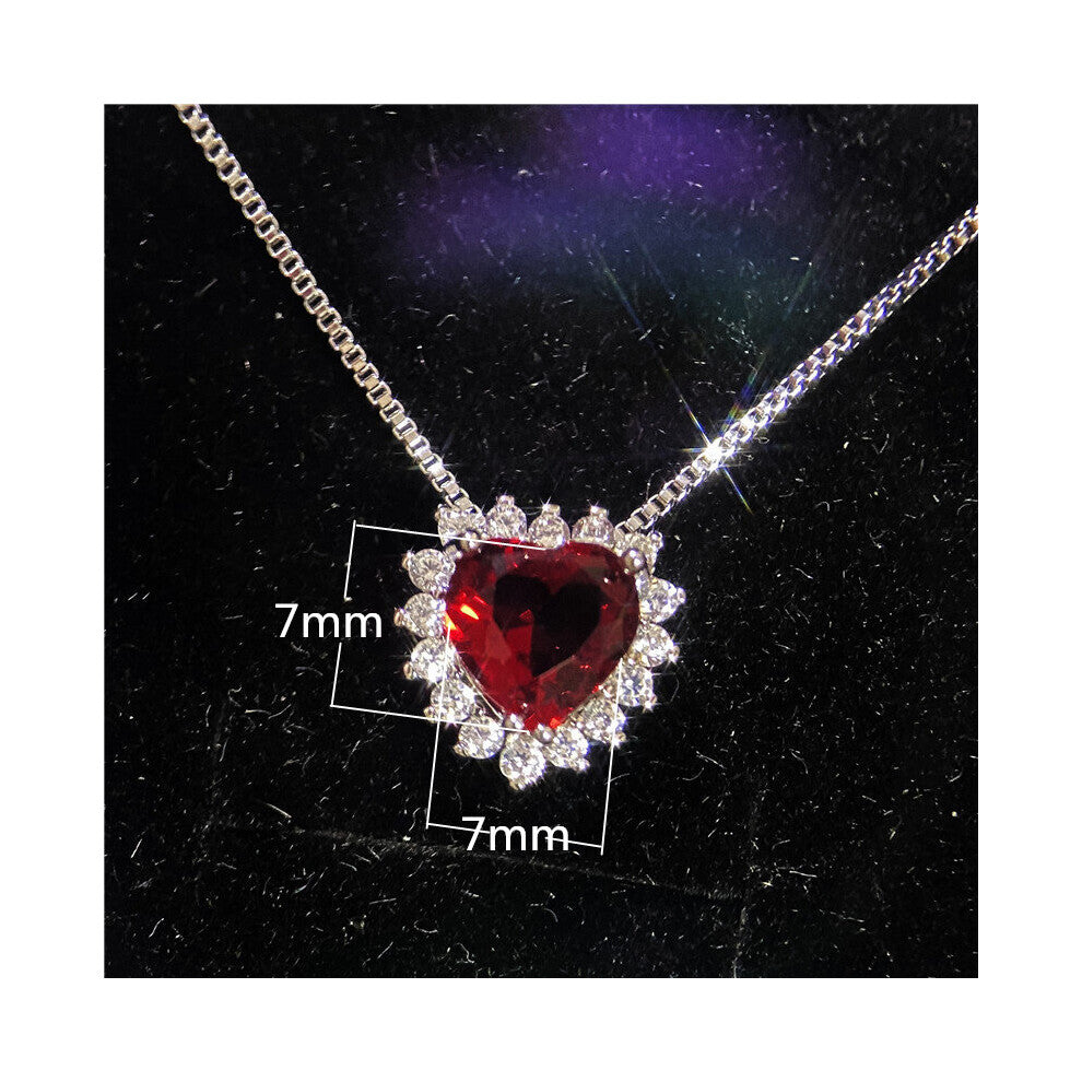 CC Wedding Rings For Women Silver Engagement Ring Red Heart Cubic Zirconia Bijoux Drop CC829