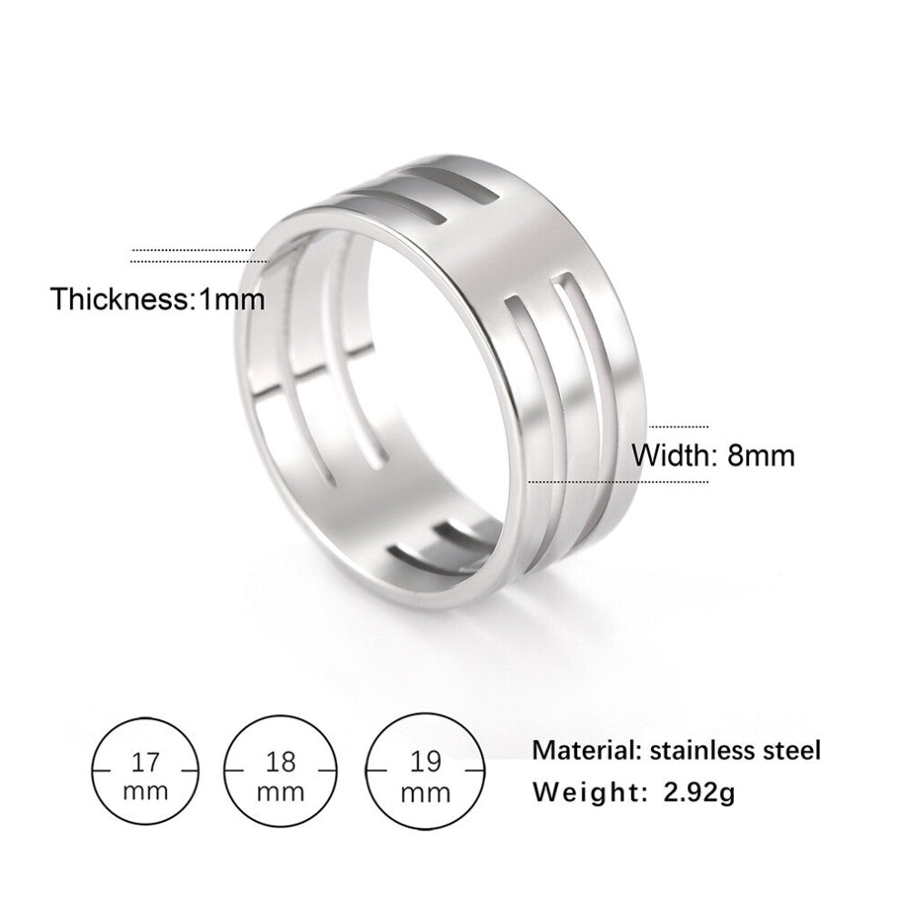 Silver Men's Ring Stainless Steel Couple Rings Gift for Men Women Finger Ring Wedding Engagement Jewelry
