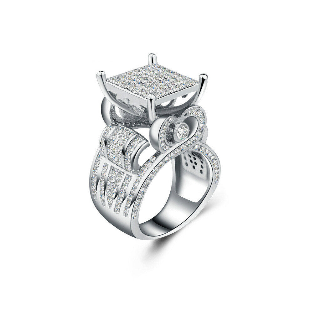 Bling Zircon Stone Silver Rings for Women Wedding Engagement Rings Jewelry