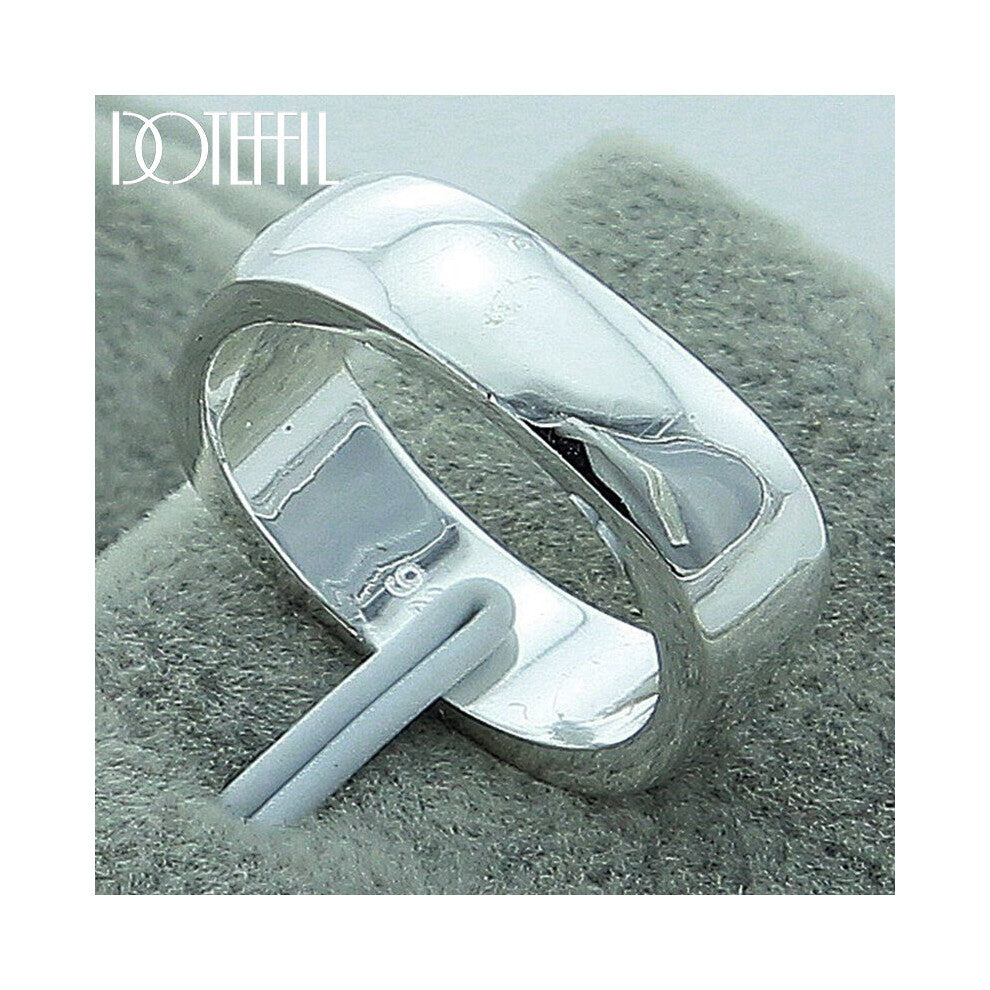 925 Sterling Silver Square Circle Rings For Women Men Wedding Engagement Party Jewelry