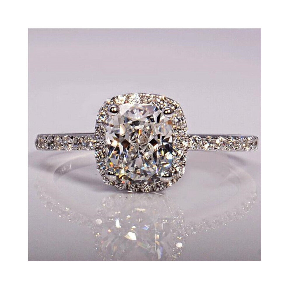 CC Wedding Rings For Women Cubic Zirconia Stone Jewelry Bridal Engagement Ring Drop