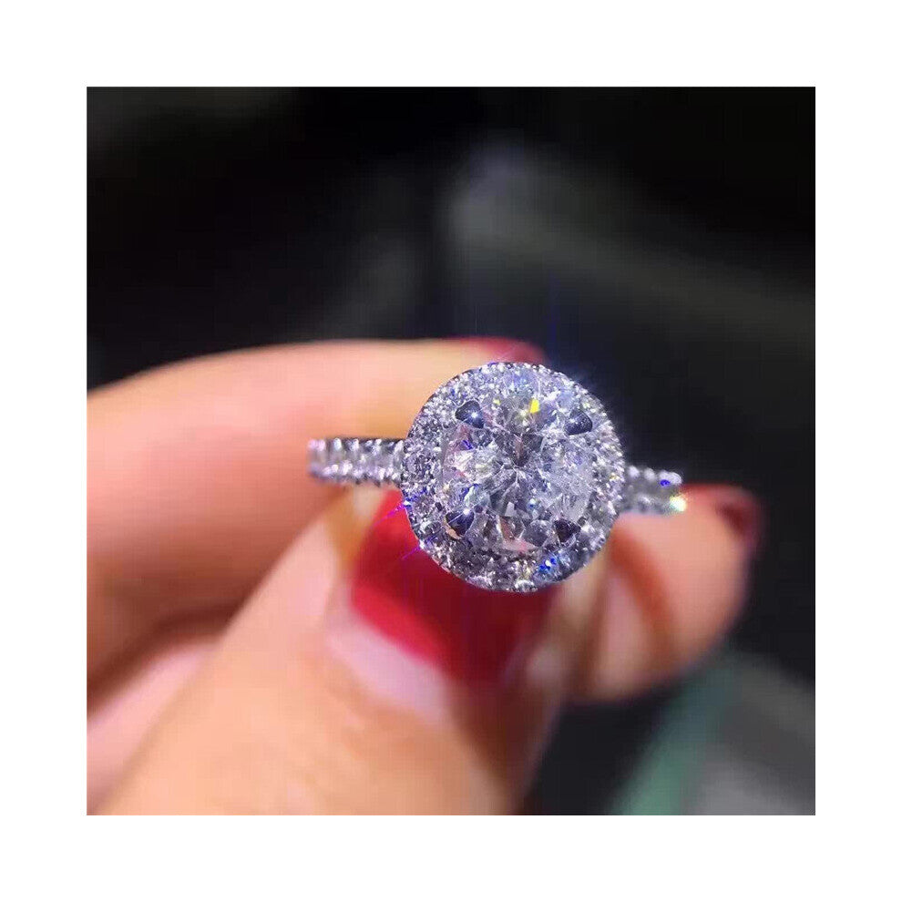 CC Wedding Rings For Women Cubic Zirconia Stone Jewelry Bridal Engagement Ring Drop