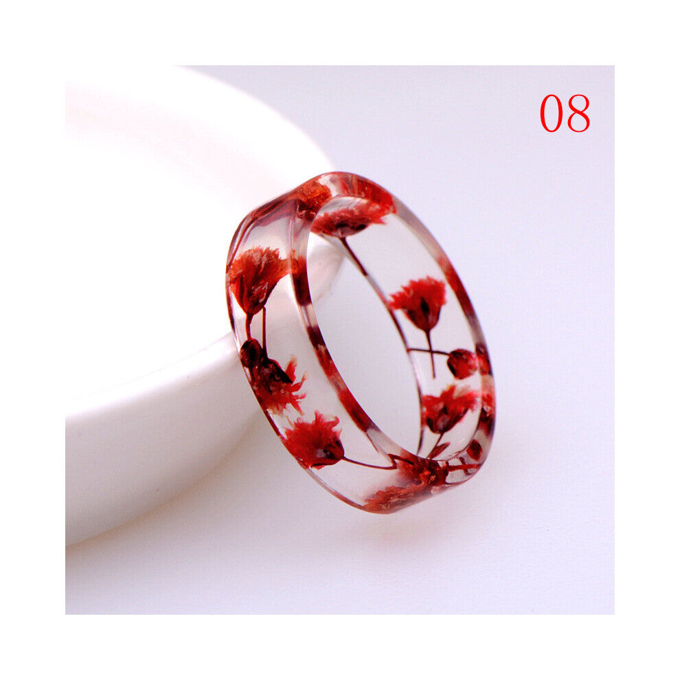 Ring DIY Dried Flowers Colorful Resin Ring Clear Classic Flowers Plants Inside Engagement Wedding Ring Finger Decor