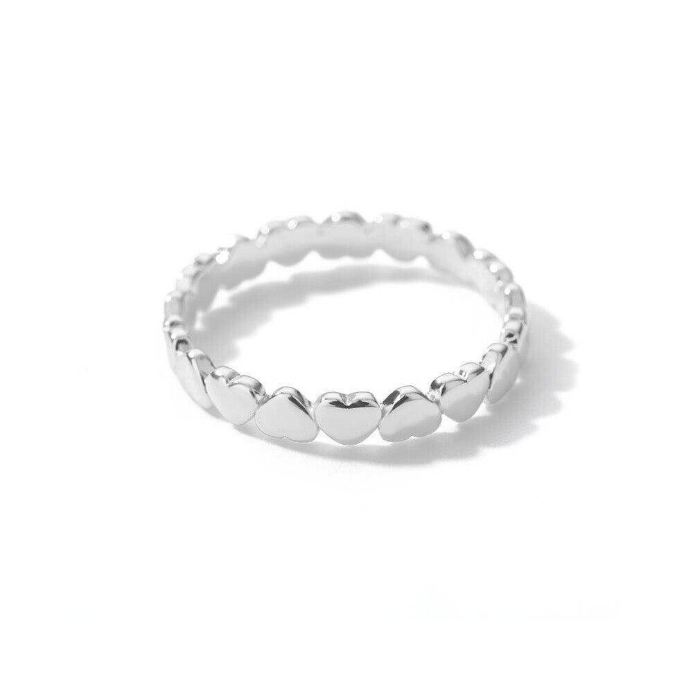 Stainless Steel Heart Rings For Women Propose Engagement Wedding Ring Vintage Jewelry Anillos Gift