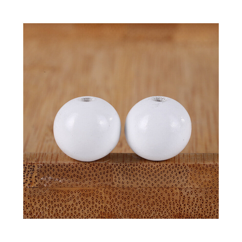 DIY 50Pcs Natural Beads Wooden Round Beads Crafts Children's Jewelry Baby Toys Accessories