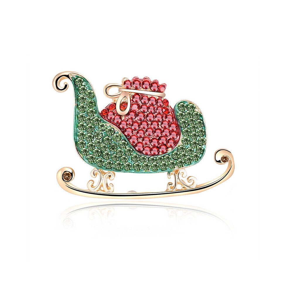 Christmas Sleigh Brooch Sled Pins Christmas Brooch Decorative Clothing Accessories