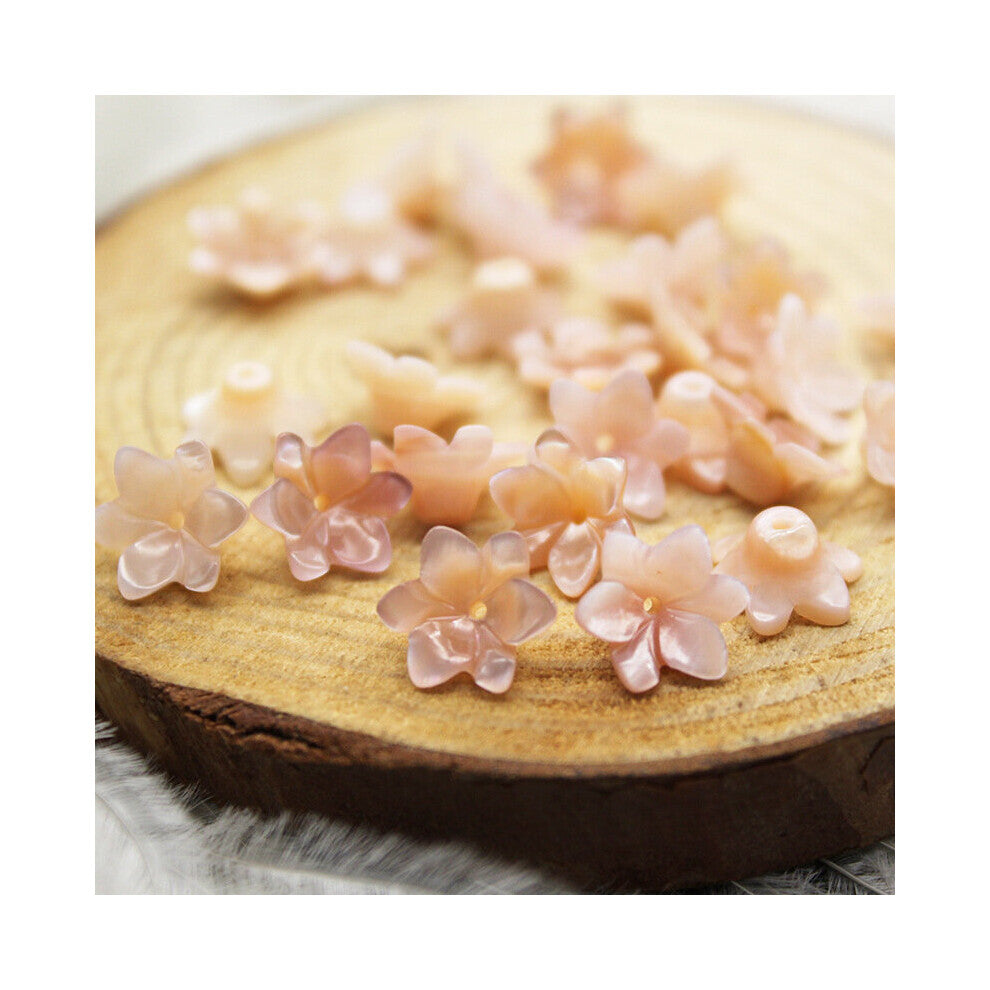 5pcs - bag natural mother-of-pearl ladies lily shell beads jewelry making DIY hair clip earrings jewelry accessories