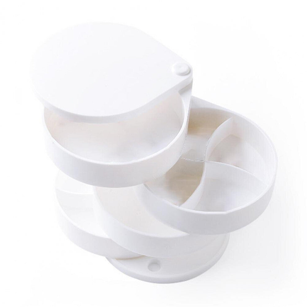 Nordic Style Jewelry Rotating Storage Box Plastic Jewelry Organizer Textured Household Products