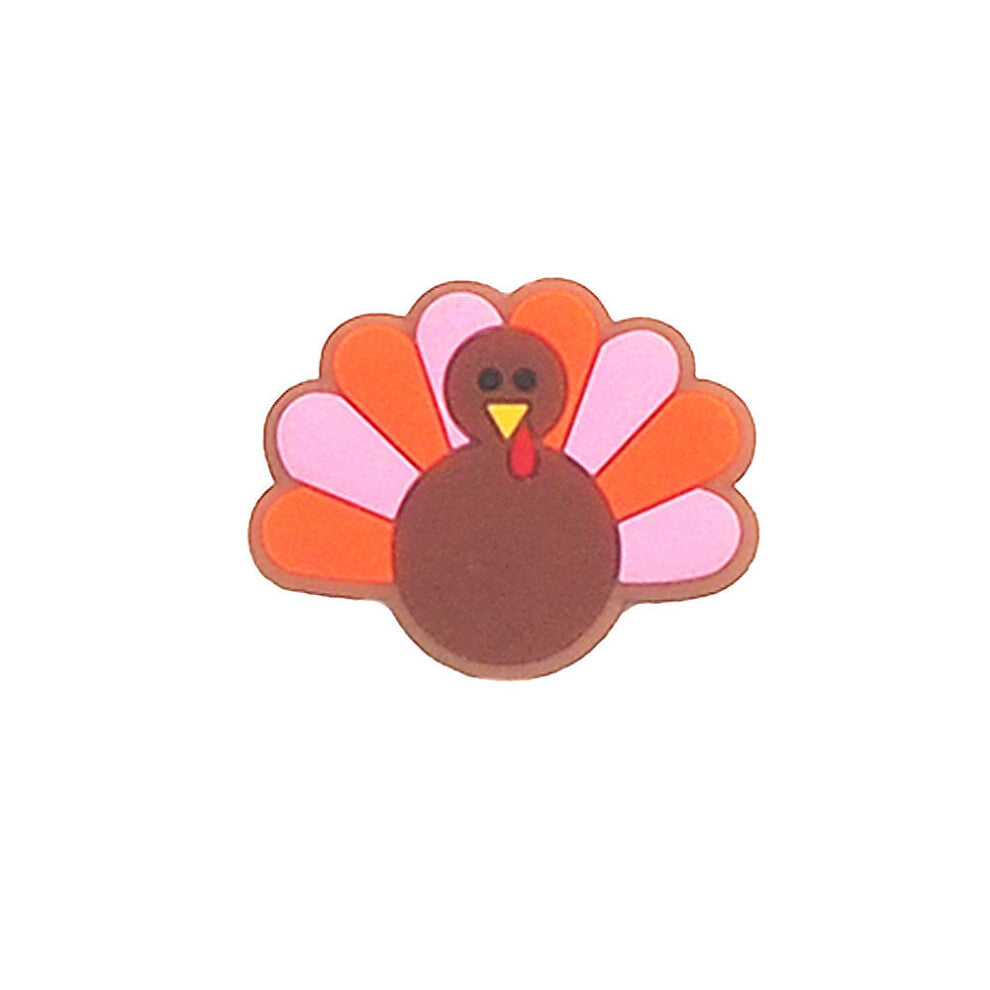 Chenkai 10PCS Turkey Beads Silicone Charms Focal Beads For Beadable Pens Character Beads For DIY Infant Pacifier Dummy Chain