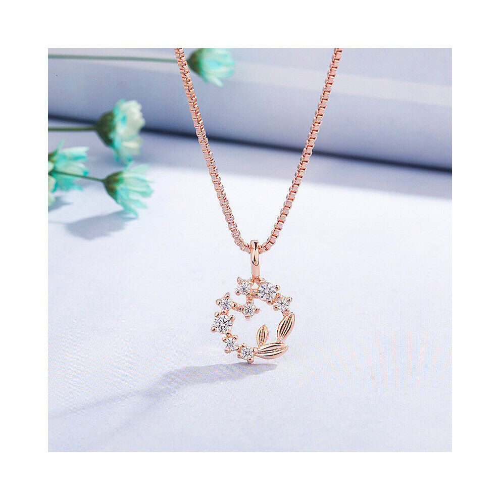 Rose Daisy Pendant Necklace 925 Silver Flower Women's Necklaces Engagement Wedding Jewelry Gift