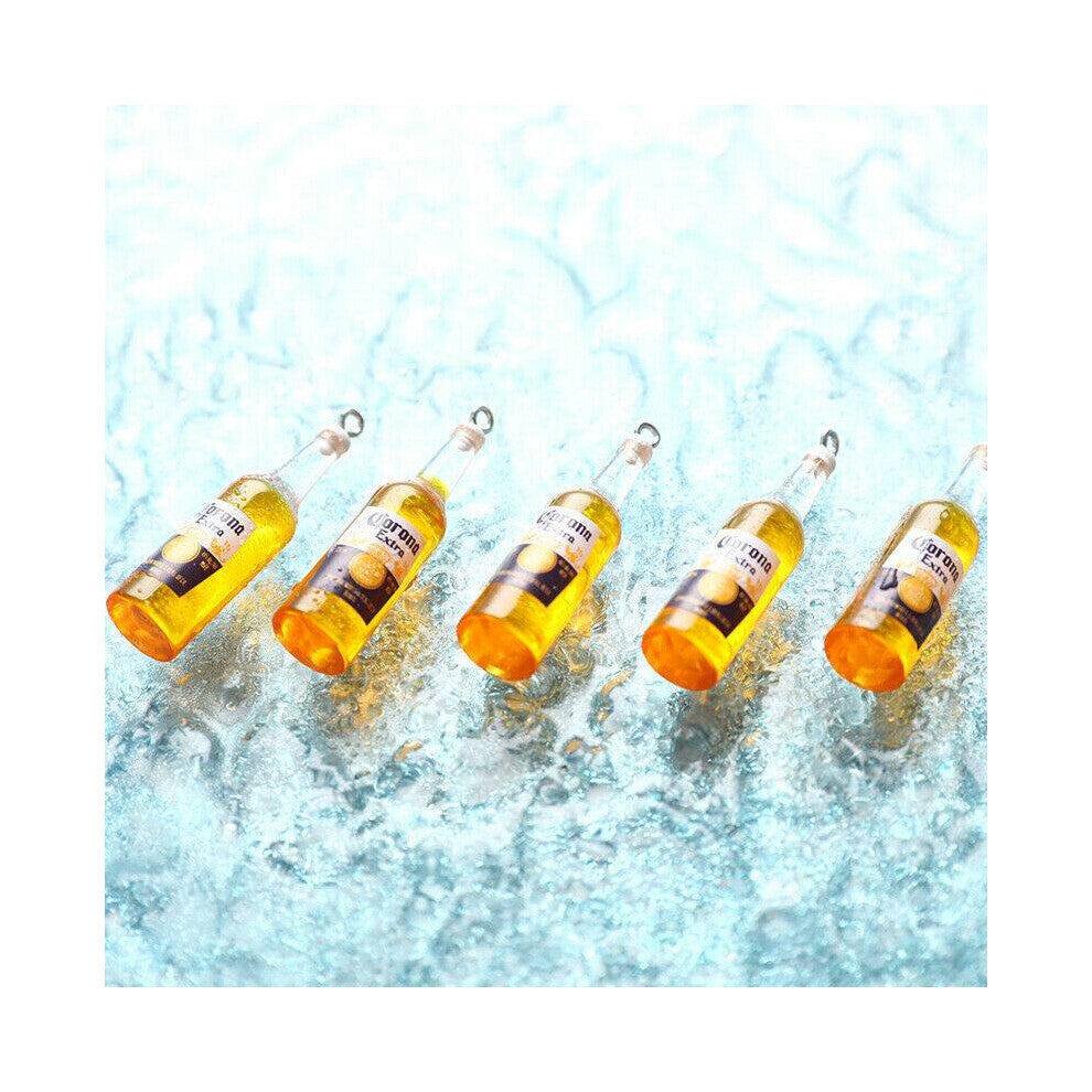 Resin Earring Keychain Necklace Pendant JewleJO 10pcs Beer Bottle