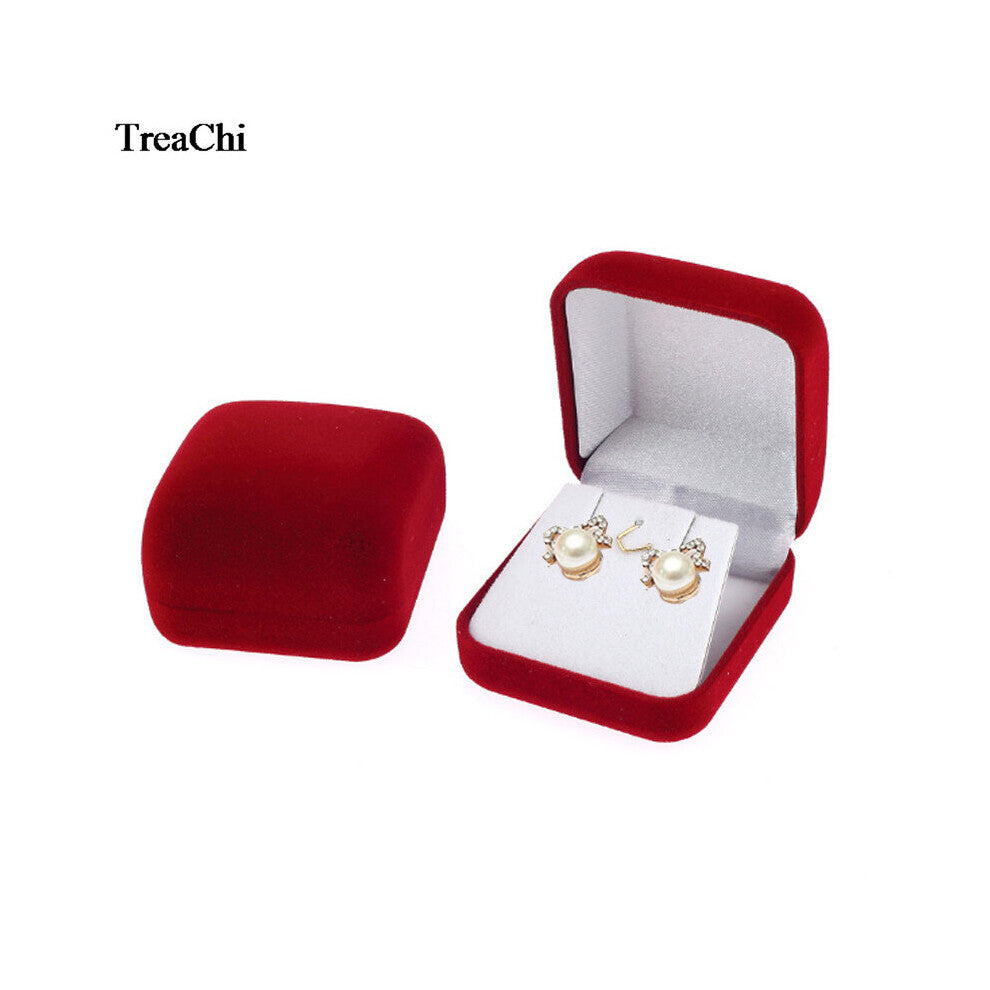 1Pc Black-Red-Blue Blocked Velvet Wedding Jewelry Earring Storage Box Engagement Pendant Stud Package