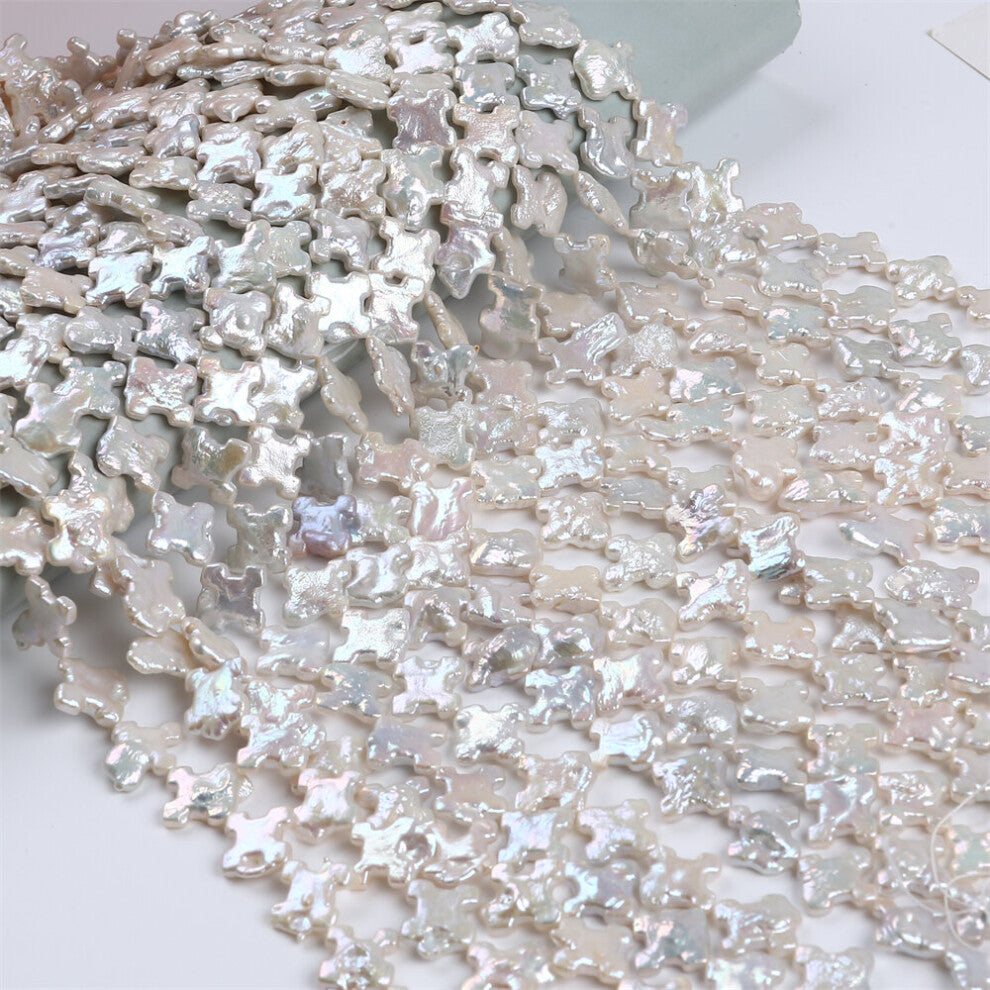 16-17mm natural puzzle shape irregular keshi freshwater pearl strand