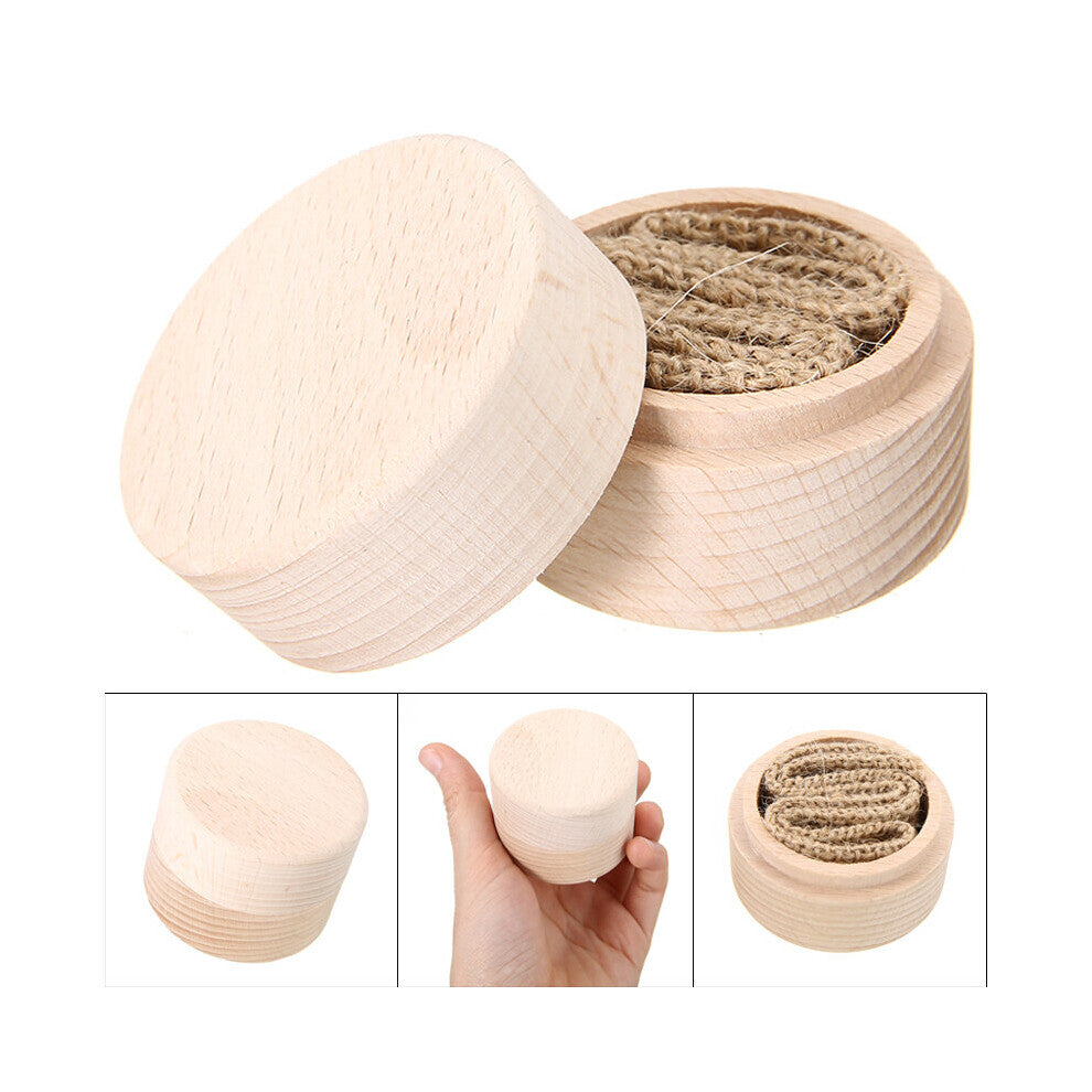 Personalized Round Wooden Ring Box Wedding Engagement Storage Case Gift DIY Round Ring Box Jewelry Display