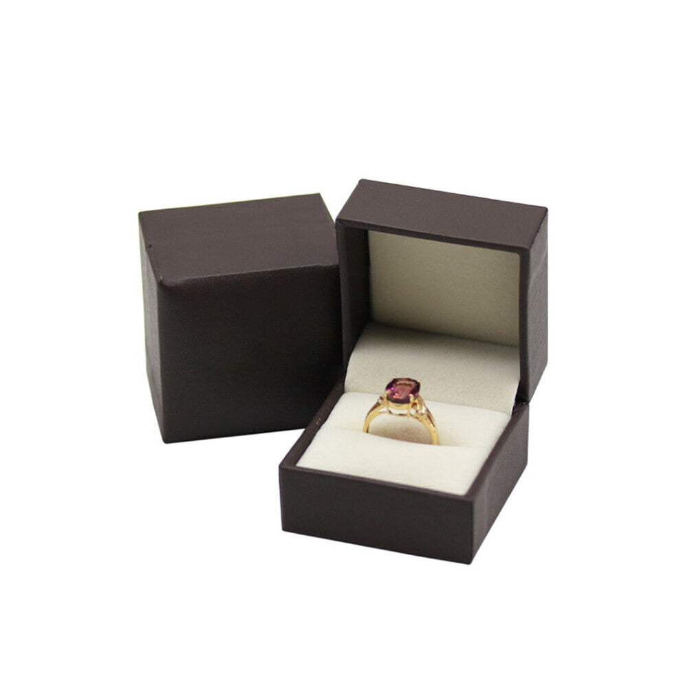 Engagement Ring Jewelry Display Gift Leather Square Box Wedding Box for Rings Storage Organizer