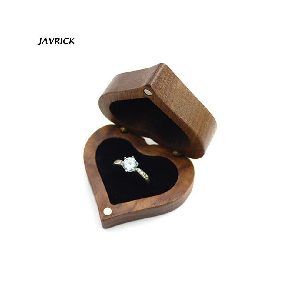 Walnut Engagement Ring Box Solid Wood Ring Jewelry Storage Box for Marriage