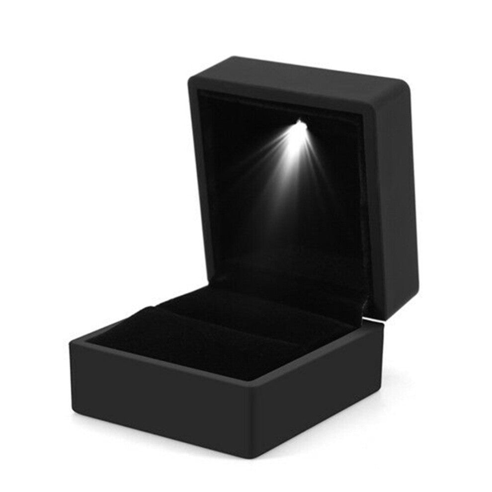 Hot LED Lighted Earring Ring Case Creative Confession Square LED Advanced Ring Wedding Engagement Ring Jewelry Display