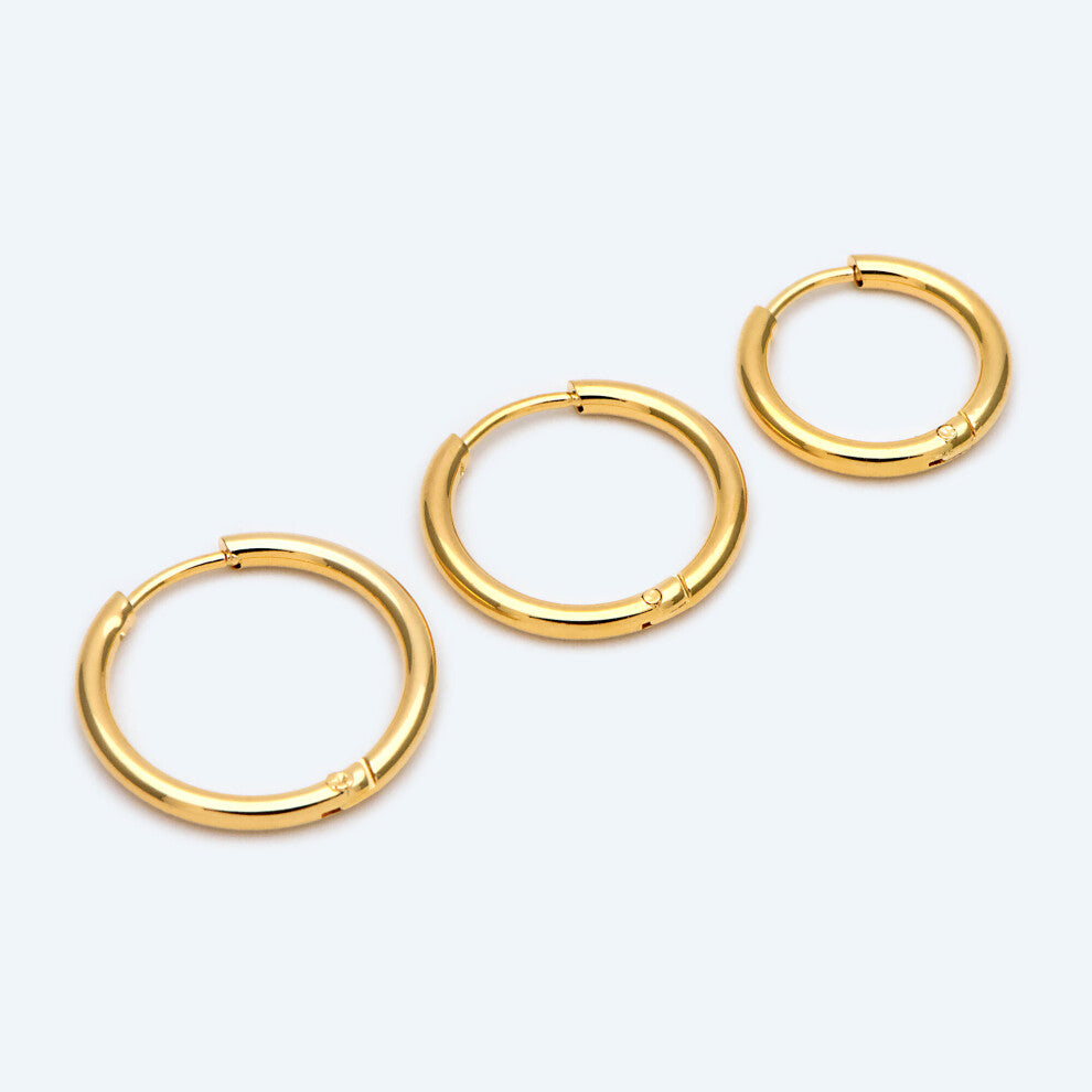10pcs Huggie Hoop Earrings, 16-18-20mm, Hoops (GB-2209)