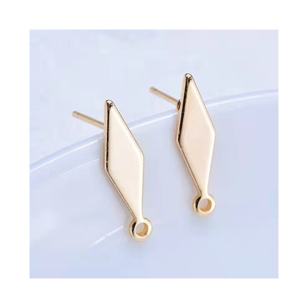 5PCS Small Geometric Ear Needles diy earrings Glossy diamond-shaped ear needles DIY Bridal Earrings Making