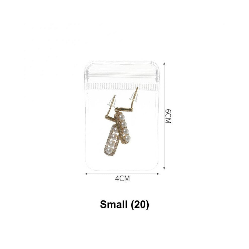 20 Pcs Set Anti Oxidation Storage Bag Earrings Necklace Portable Desktop Drawer Organizer Transparent Jewelry Box