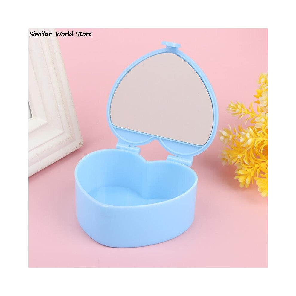 Heart-shaped Jewelry Box Pink Girl Heart Jewelry Storage Box Desktop Student Dormitory Love Double Mirror Make Up Organizer Box