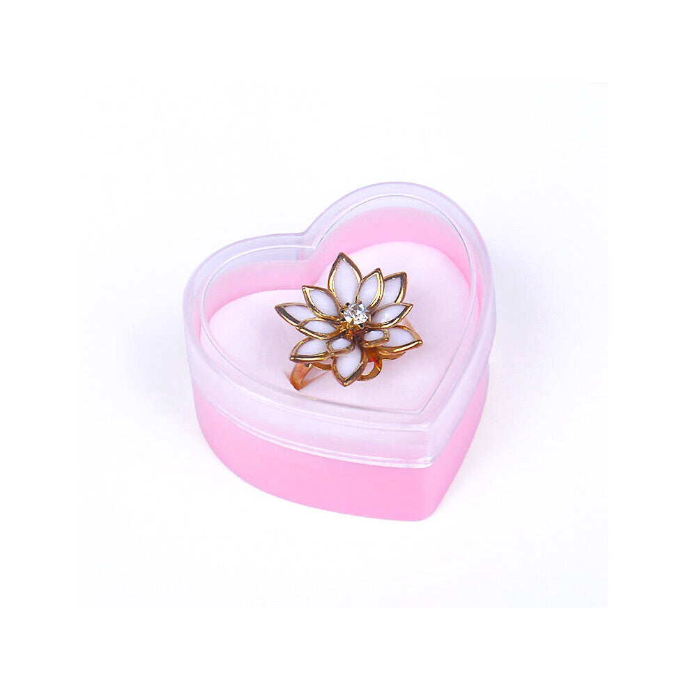 Heart Shape Lovely Transparent Wedding Engagement Ring Box For Earrings Jewellery Package Display Gift Jewelry Box Holder