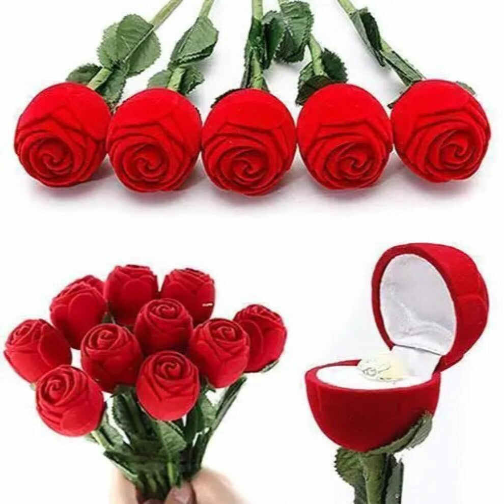 Romantic Rose Engagement Wedding Earring Ring Pendant Jewelry Display Ring box for Women Ring Jewelry Boxes fo