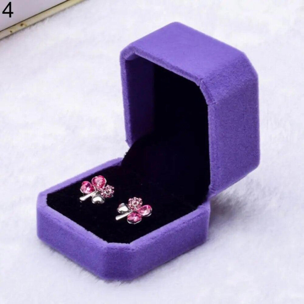 Velvet Engagement Wedding Earring Ring Pendant Jewelry Display Box Gift Case Proposal Ring Box