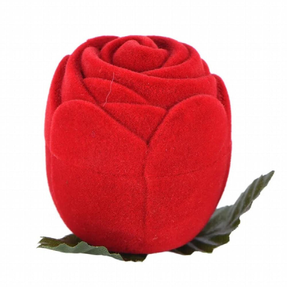 1Pcs Red Rose Jewelry Box Romantic Wedding Ring Holder Velvet Ring Box Wedding Engagement Jewelry Packaging Case