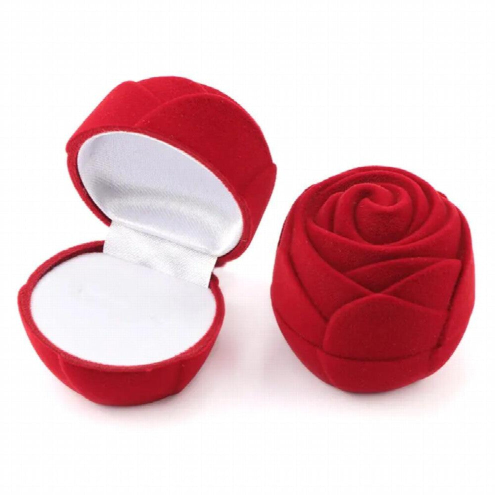 Velvet Ring Box for Wedding Proposal Engagement Earrings Necklace Bracelet Display Organizer Rose Flower Crown Jewelry Box