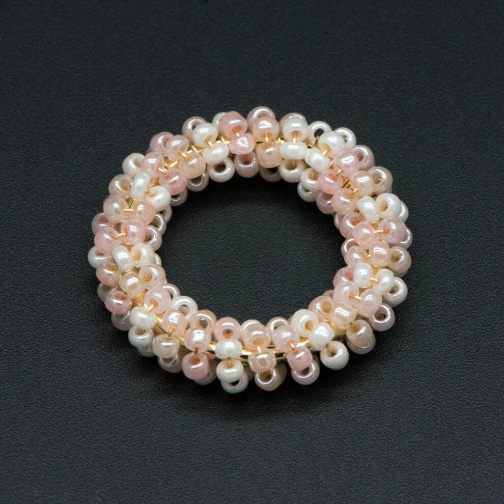 4pcs Summer Hoops, Beach Hoops, Beaded Hoop Findings, Boho Hoop Findings, Summer Beads, Colorful Hoops (FB-077)