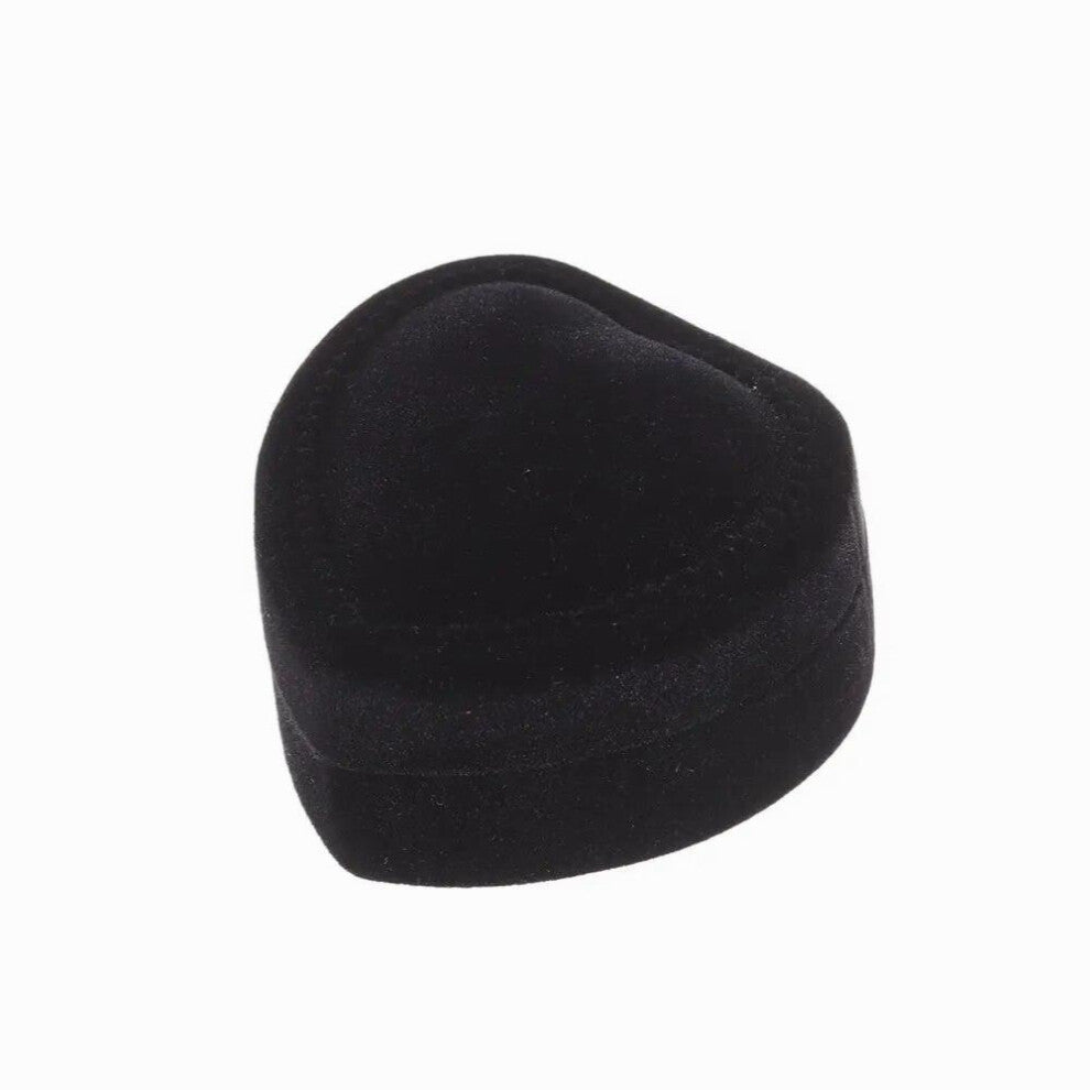 Heart Shape Velvet Ring Box Engagement Wedding Jewelry Boxes Rose Flower Case for Lover Wedding