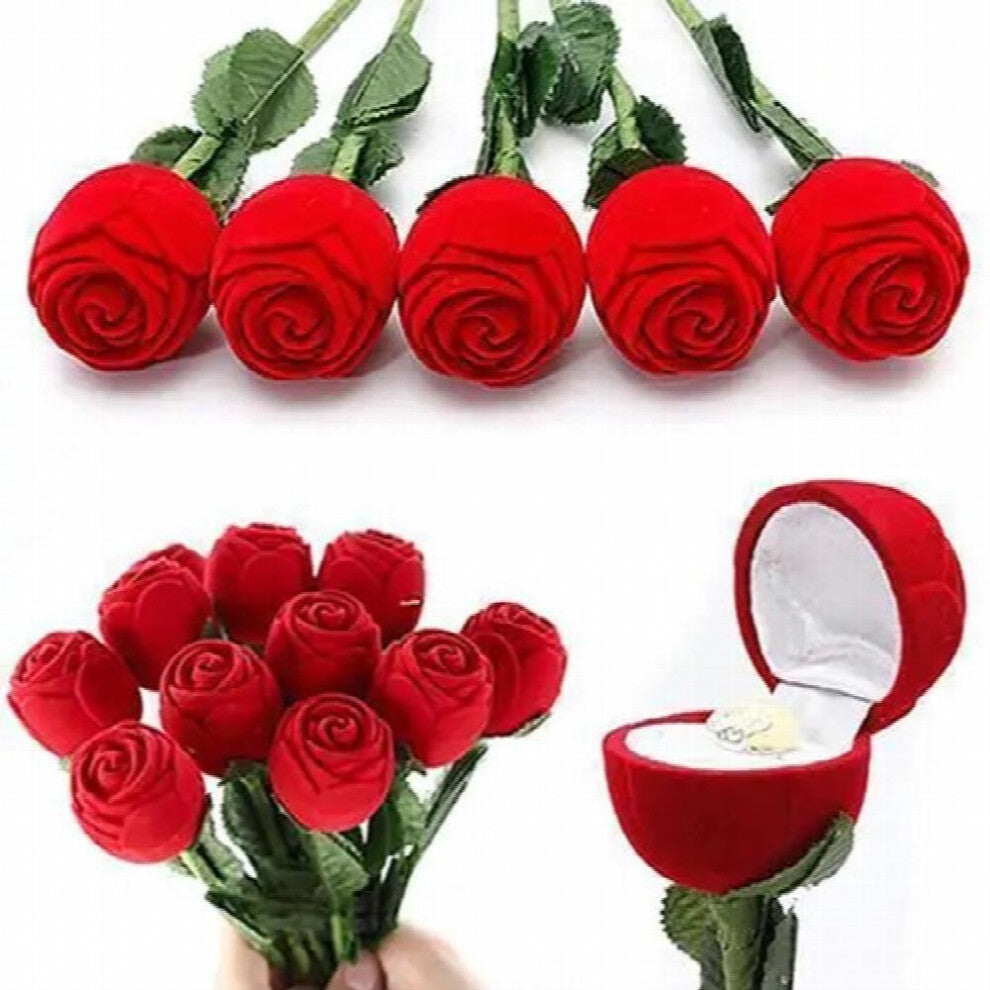 Romantic Rose Ring Box Personalized Velvet Wedding Originality Valentines Engagement Jewellery Packaging Box