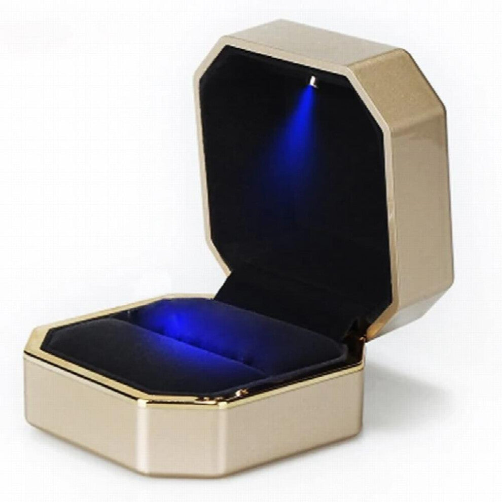 Jewelry Couple Ring Box With LED Light For Engagement Wedding Ring Box Birthday Jewerly Ring Display Gift Boxes