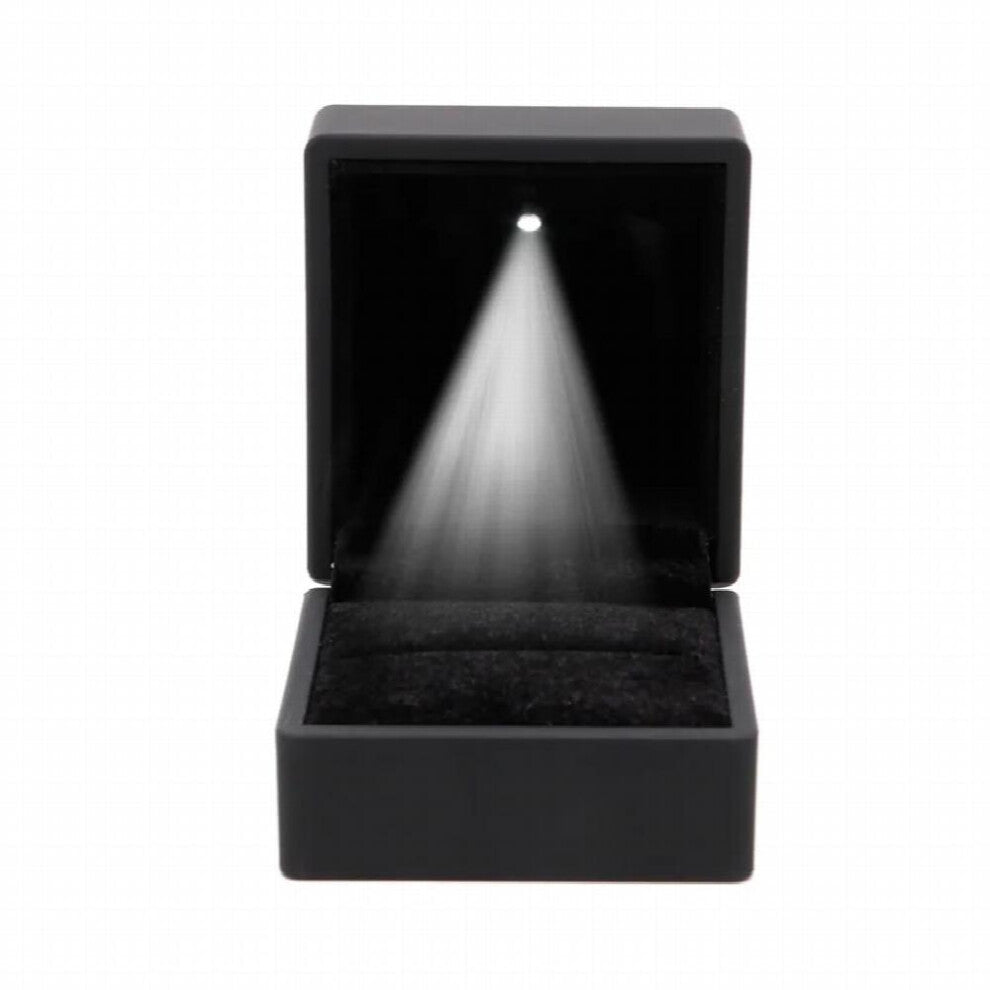 Engagement Ring Box Earrings Jewelry Ring Box Case with LED Lighted up for Proposal Engagement Wedding Gift