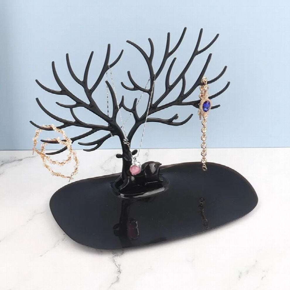 Deer Tree Jewelry Organizer Stand Holder Tray for Earrings Necklace Ring Bracelet Household Desktop Decoration Display Rack