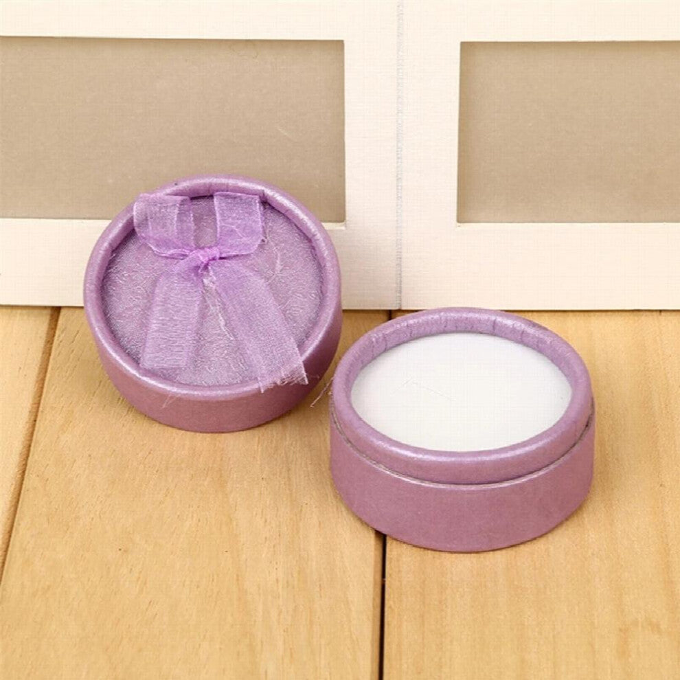 Round Earring Rings Box Bowknot Jewelry Organizer Box Holder Wedding Engagement Gift Package Box Display