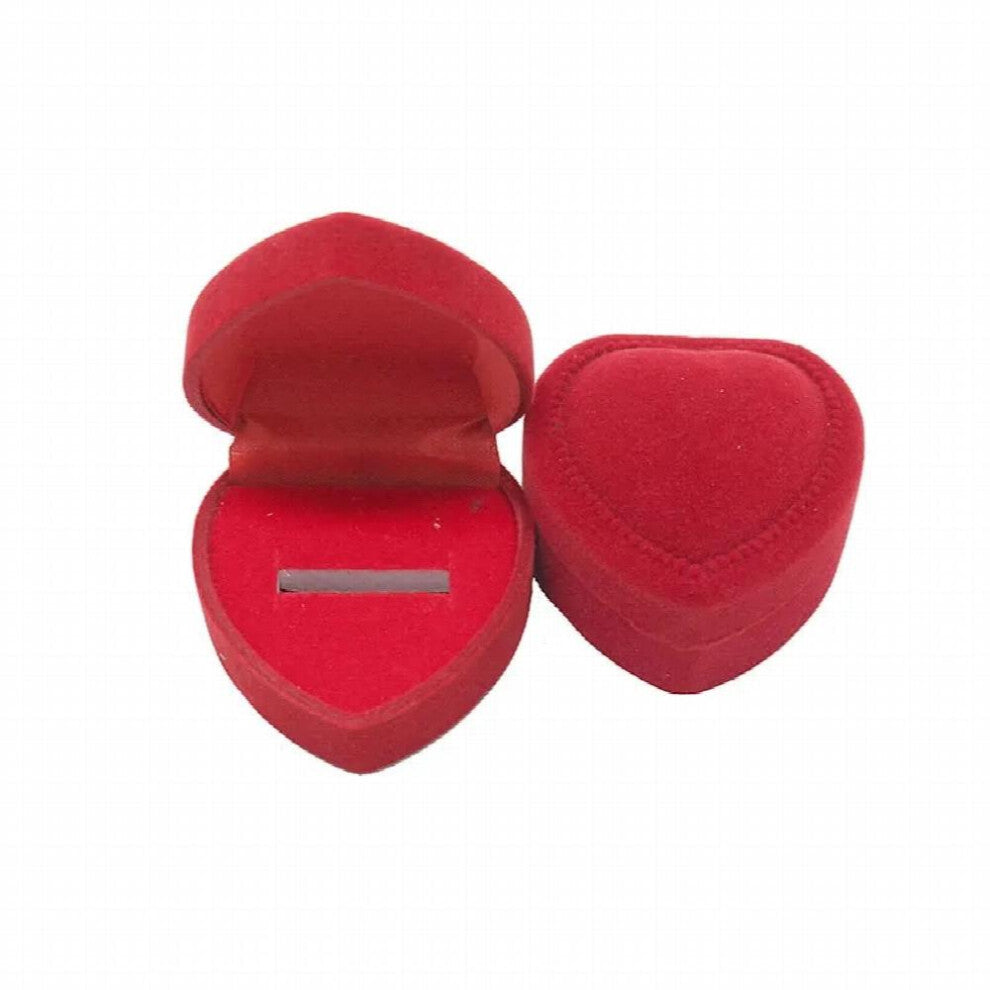 Red Engagement Heart Shape Ring Box Wedding Earring Store Jewelry Display Gift