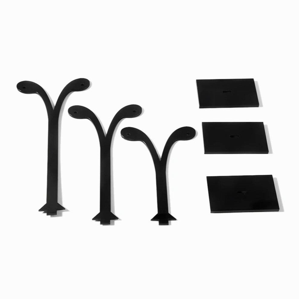 3pcs-set Earrings Display Leaf Pattern Organic Glass Earring Holder Jewelry Hanging Tree Stand Mini for Necklaces Bracelet