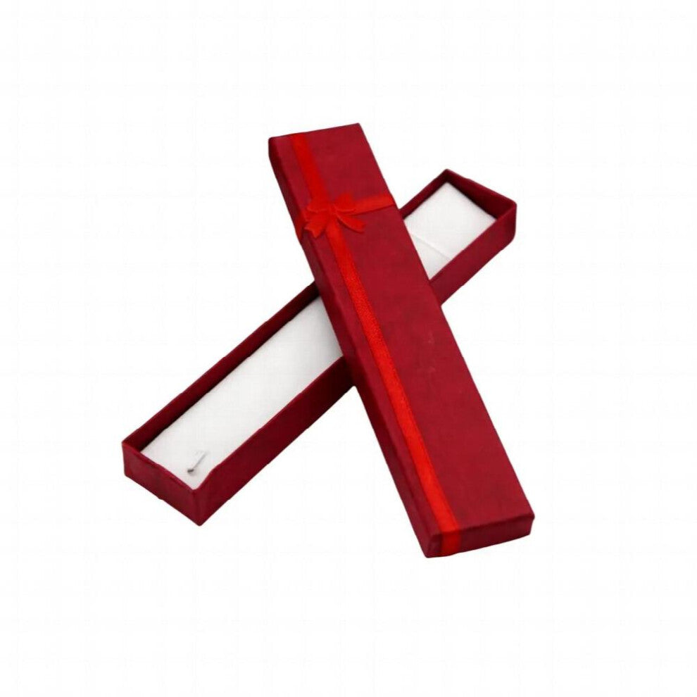 Jewelry Storage Box Necklace Earrings Case Engagement Gift Packaging Long Pendent Organizer with Bowknot Decor