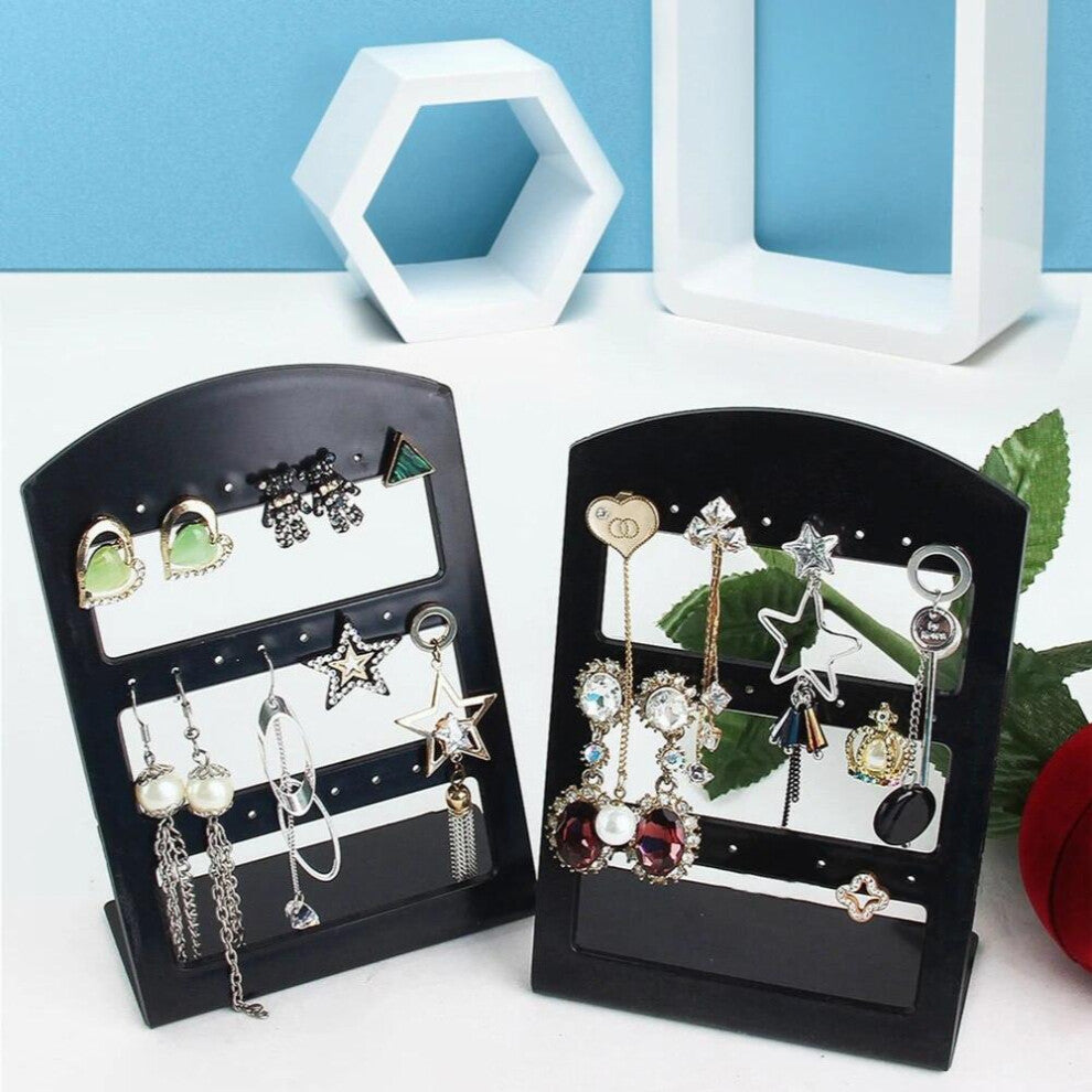 24 Holes Ear Hook Plastic Storage Rack Desktop Jewelry Pendant Stand Holder Rack