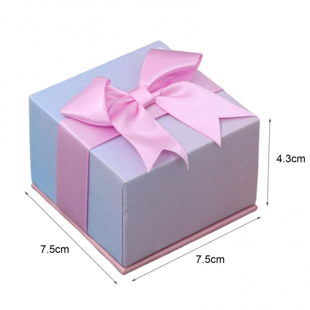 Jewelry Boxes Gradient Bow Square Earrings Jewelry Box Engagement Ring Display Case jewelry organizer Packaging Case Gift