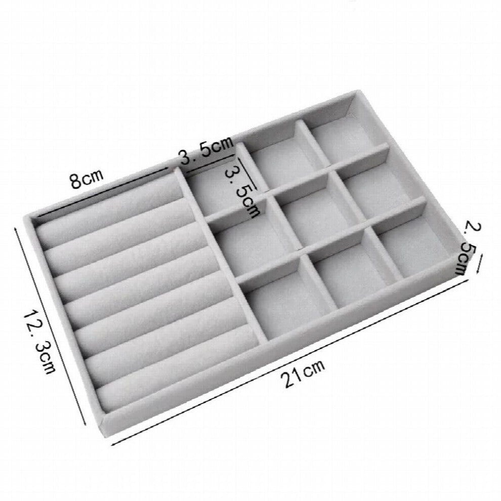 Velvet Jewelry Storage Tray for Bracelet Earrings Necklace Ring Organizers Desktop Classification Display Tray Drawer Box