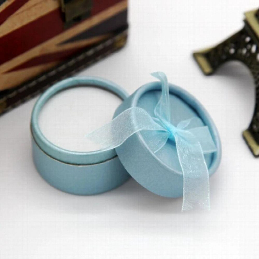 1Pcs Round Shape Lovely Ribbon Velvet Wedding Engagement Ring Box For Earrings Necklace Bracelet Jewelry Display Holder