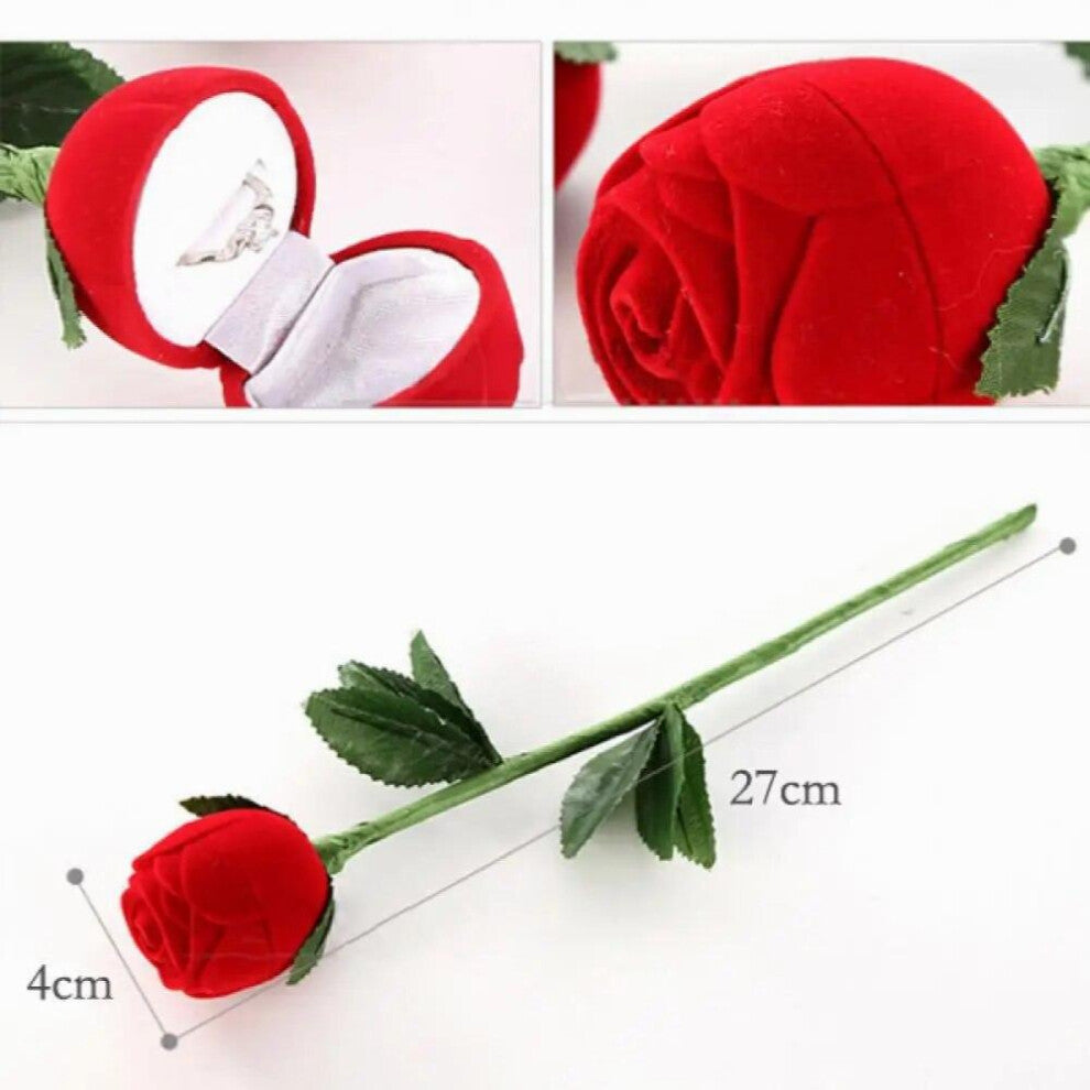 Rose Heart Shape Engagement Wedding Earring Ring Pendant Jewelry Display Box Gift