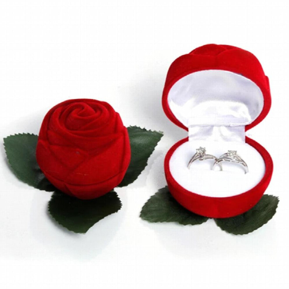 Red Rose Ring Box Personalized Velvet Wedding Originality Valentines Engagement Box Jewellery Packaging Box