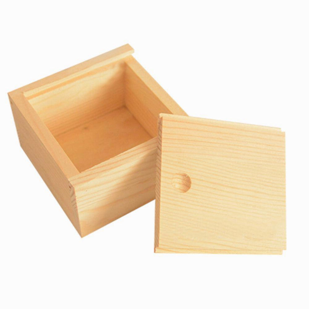 Vintage Plain Wooden Necklace Jewelry Small Gadgets Storage Box Case