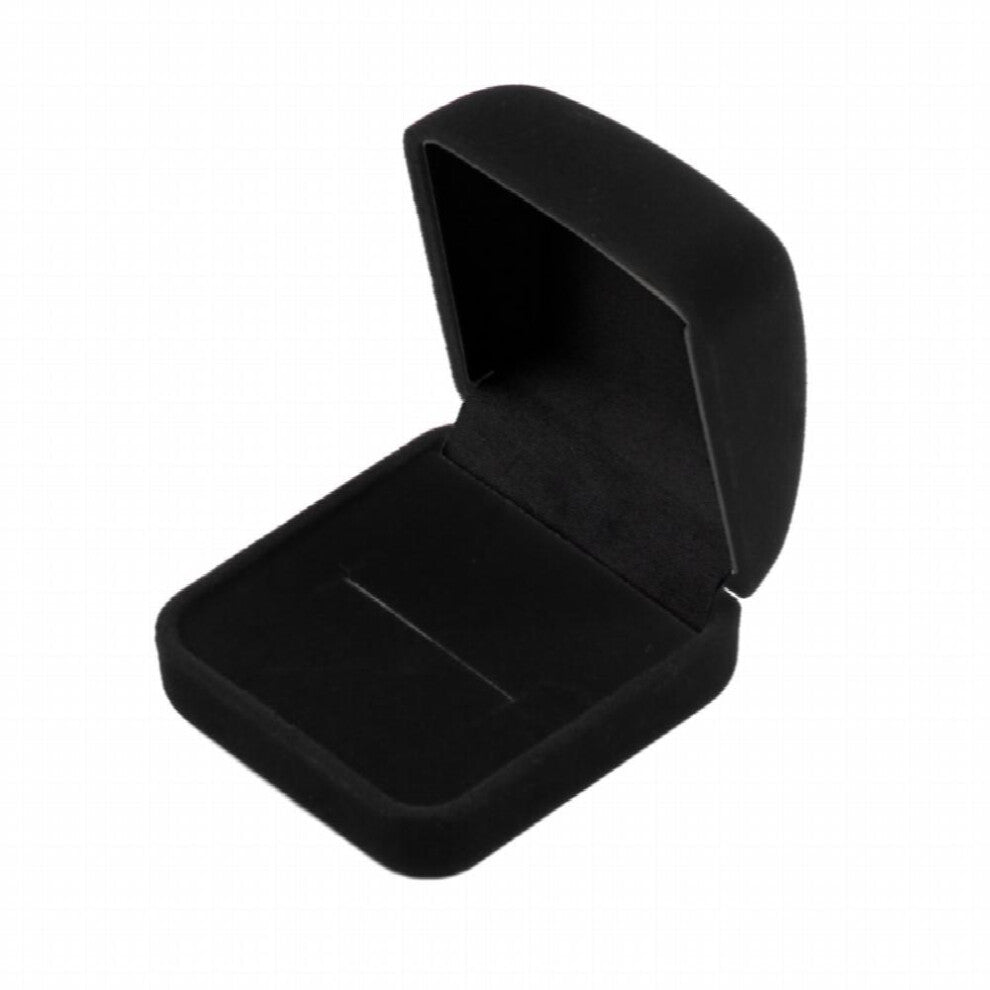 (Black-double ring 2) Velvet Ring Box Velvet Small Jewelry Display Box Engagement Wedding Jewelry Brooch Organizer Easy to Carry X3UD